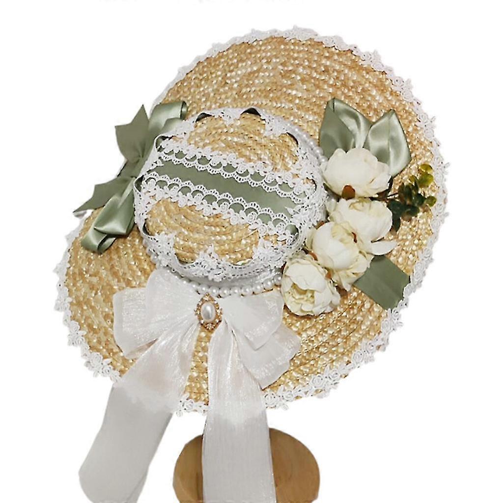 Chic Straw Hat Girls Costume Party Attachment Reduce UV Harm Prevent Skin Aging