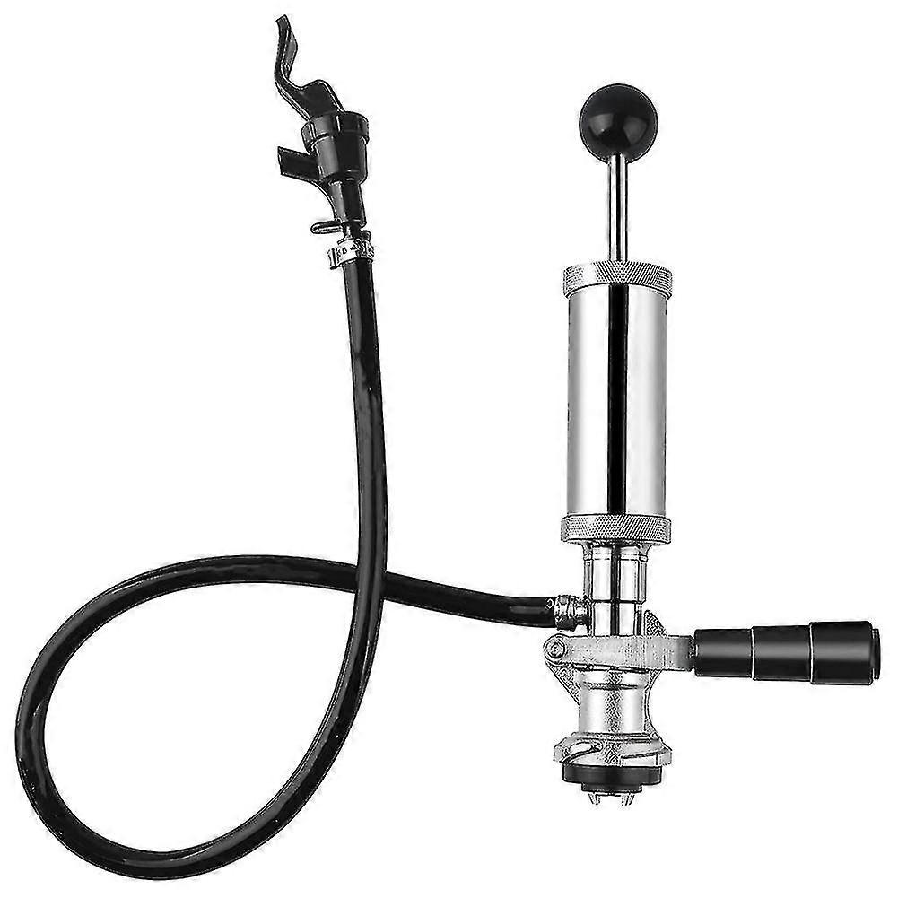 Keg Party Pump, D System 4 inch Chrome Beer Keg Pump with Beer Faucet, for American Beer Kegs, Molson, Busch, Miller-C5