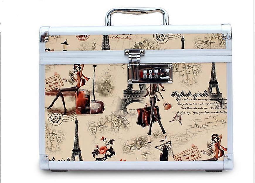 Makeup Case Make up Box 2 Tiers with Mirror inside