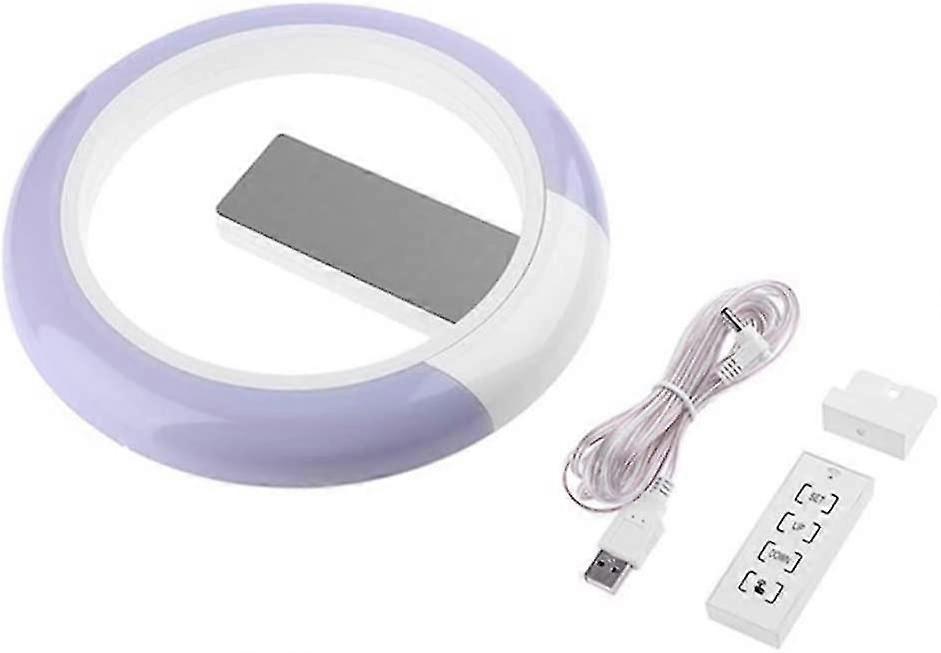 Led Light Wall Clock,remote Control Digital Clock Hollow Ring Light