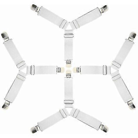 Bed Sheet Straps 4 Pieces Fitted Sheet Tie Triangle Elastic Mattress Clip Adjustable Sheet Stretcher Suspenders Mattress Strap