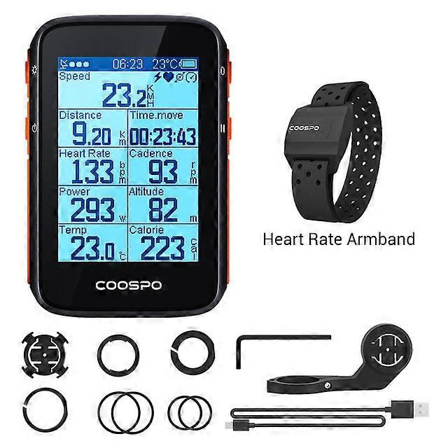 BC200 GPS Bike Computer 2.6inch ANT+ Bicycle Speedometer Odometer Multi-Language Cycling IP67 APP Sync Slope Altitude