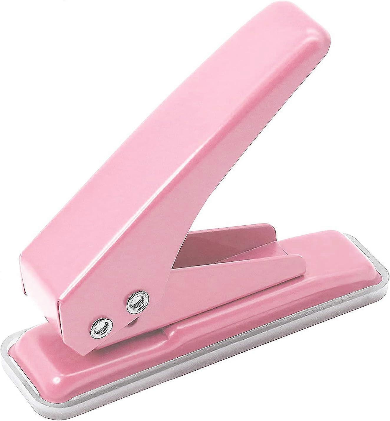 Single Handheld 1/4 Inches Hole Puncher, 20 Sheet Paper Hole Punch Capacity Metal Hole Puncher with Skid-Resistant Base