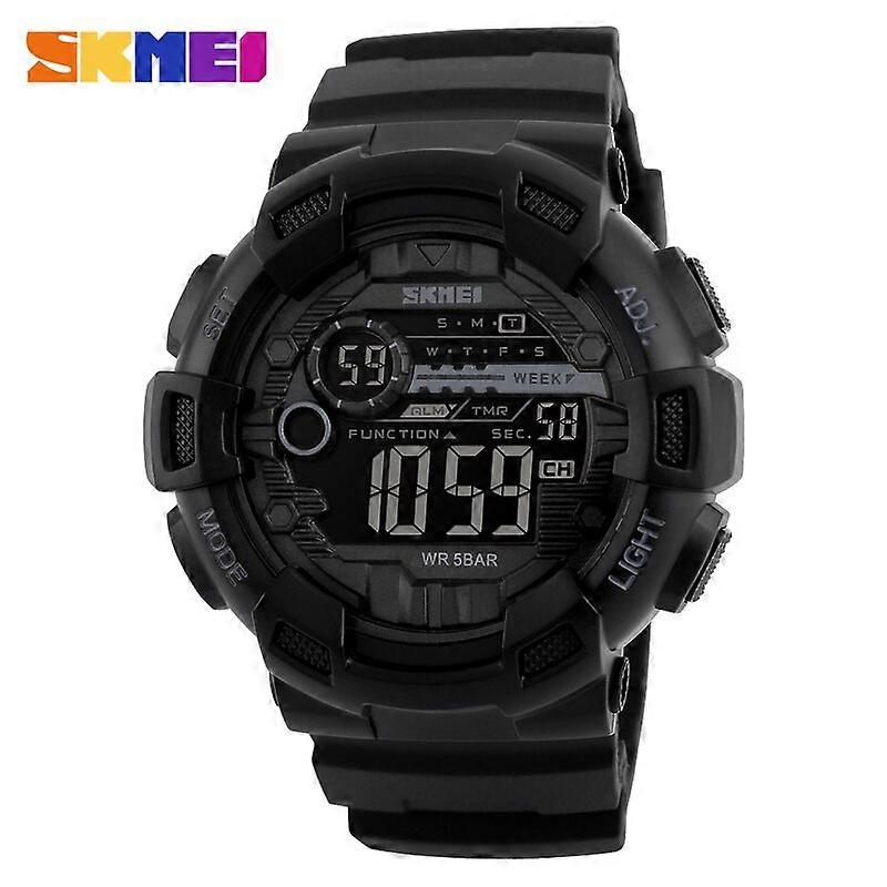 SKMEI Men Multifunction 5Bar Waterproof PU Strap LED Display Watches Chrono Digital Watch reloj hombre Outdoor Sport Watch