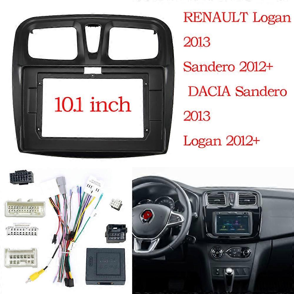 2 Din 10.1 Inch Car Radio Fascias for RENAULT Sandero Symbol Logan 2014+ Dashboard Frame Installation DVD Gps Mp5 Player
