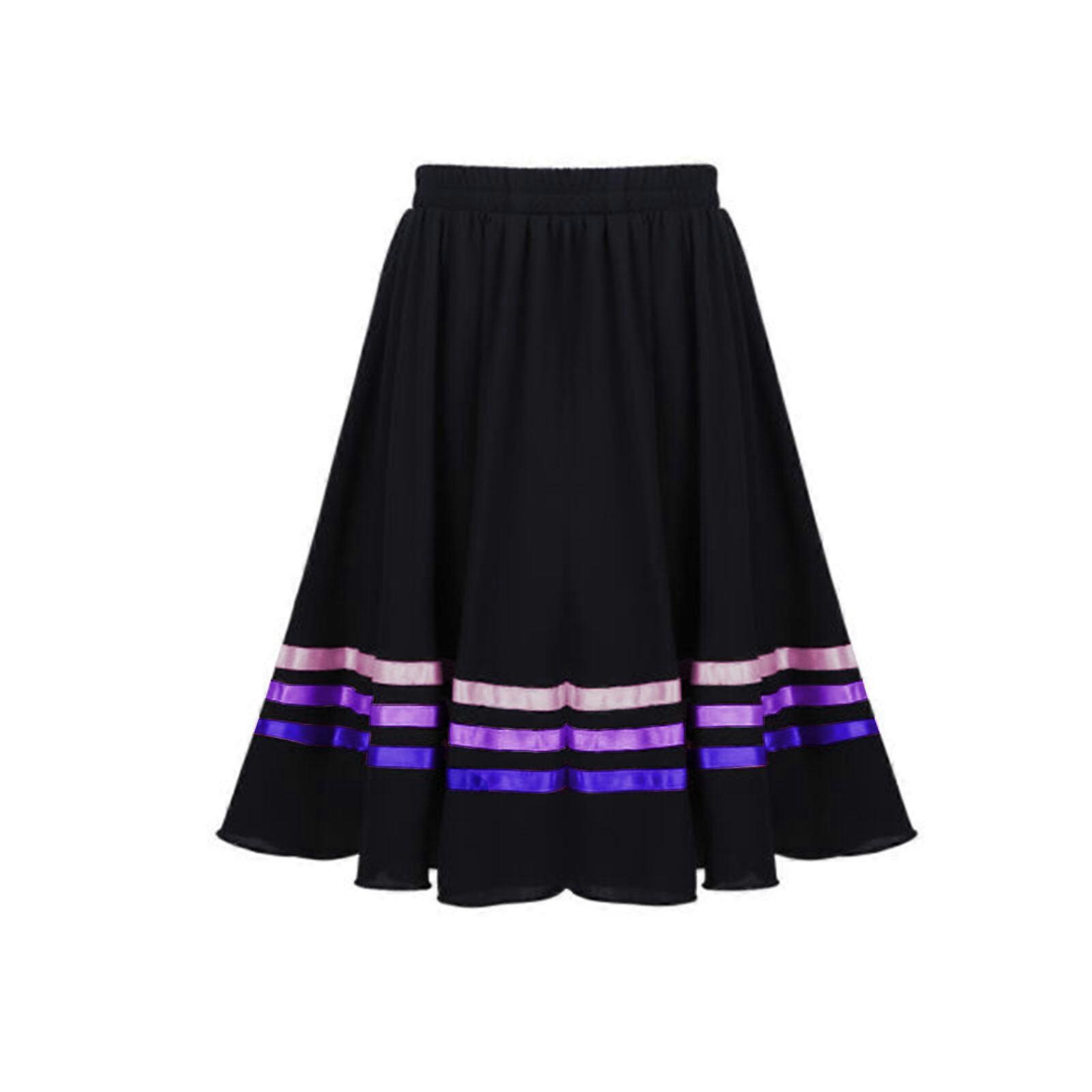 Filles Danse Jupe Longue Ballet Jupe Portefeuille Jupe Rayures Maxi Jupe Robe De Danse pour Danse Classique