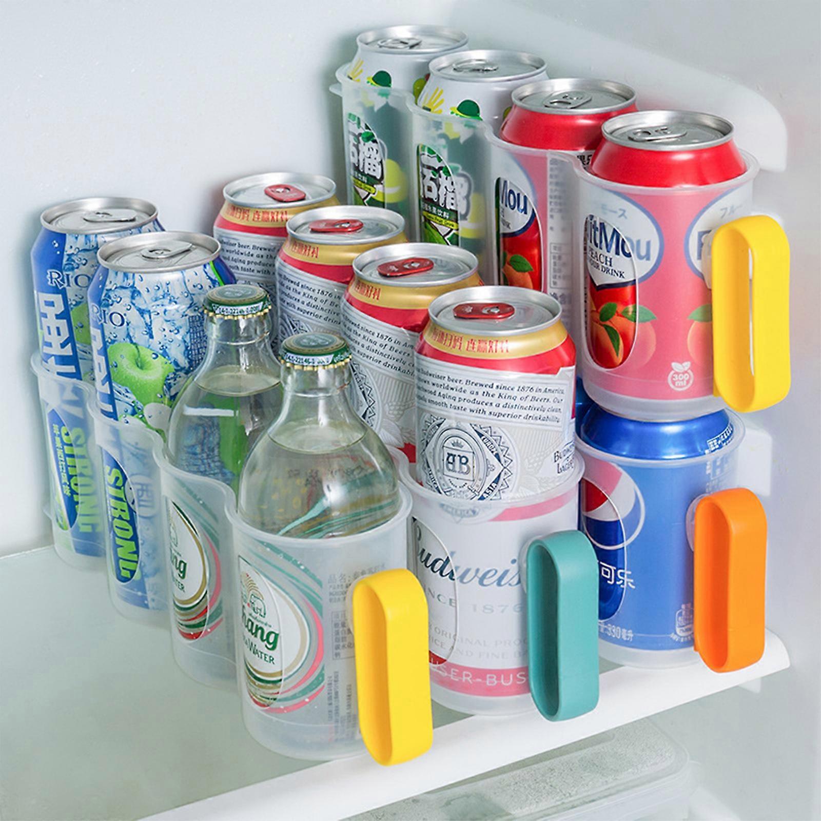 Clear Soda Can Organizer, Refrigerator Stackable Bin Dispenser