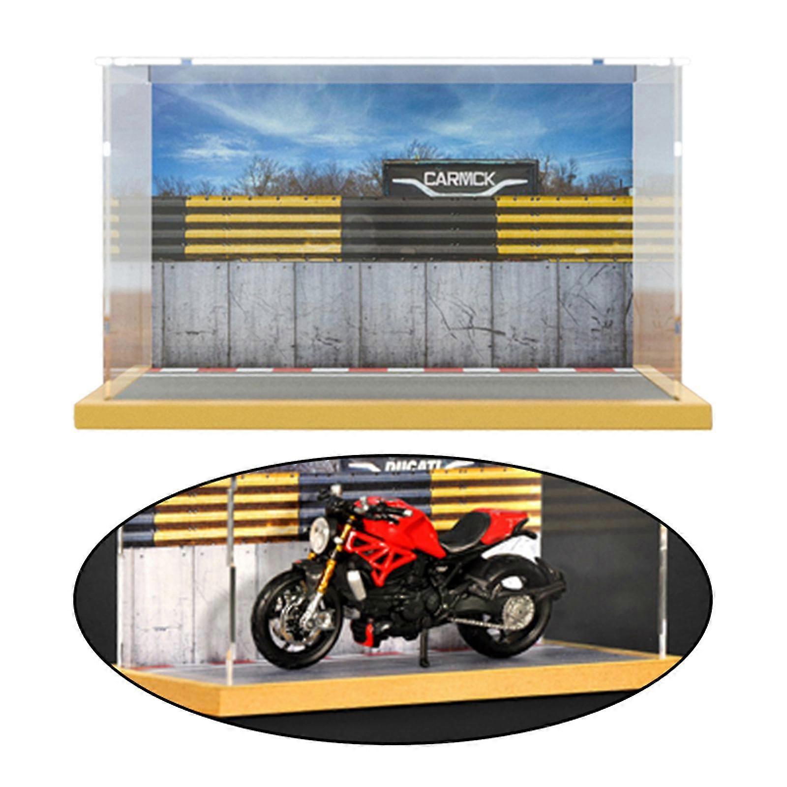 Dustproof Acrylic Diy 1/18 Scale Locomotive Model Display Box Ornaments Simulation Parking Space Underground Parking Lot Modified Garage Table Decor -