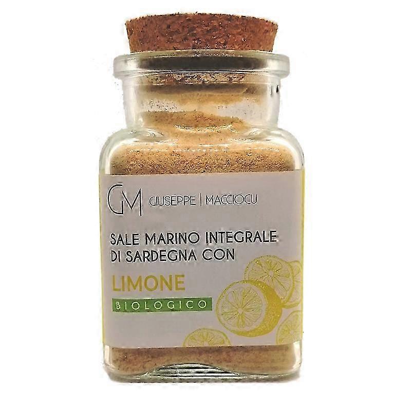 Unrefined Biologic Sea Salt + Powdered Lemon 130gr Jar With Cork Cap