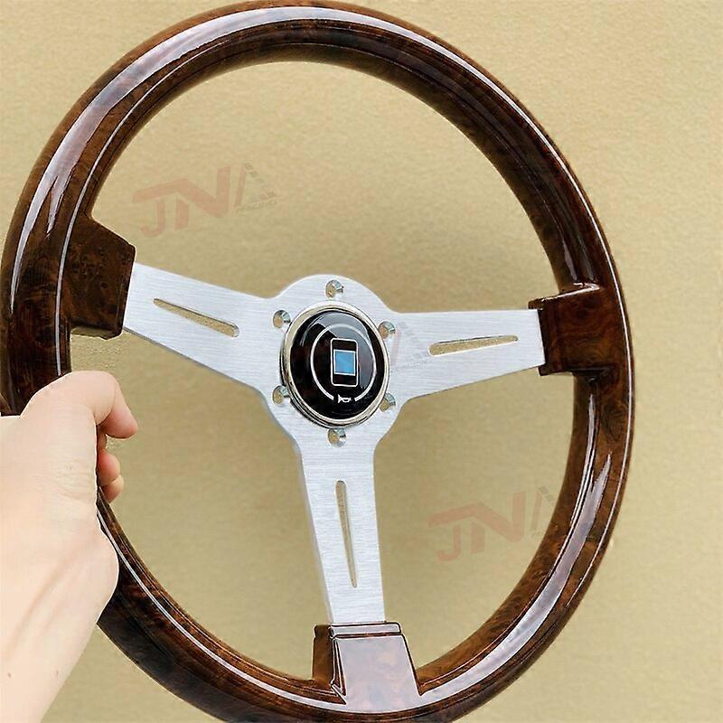 14inch Classic Wood Pattern Racing Steering Wheel ABS Flat Spoke 350MM Universal Steering Wheel Vehicle Steering Wheel Covers