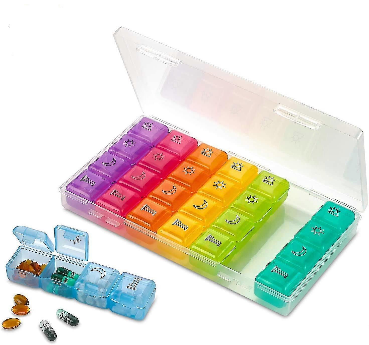 Weekly Pill Organizer - 4 Compartment Am / Pm Pill Box