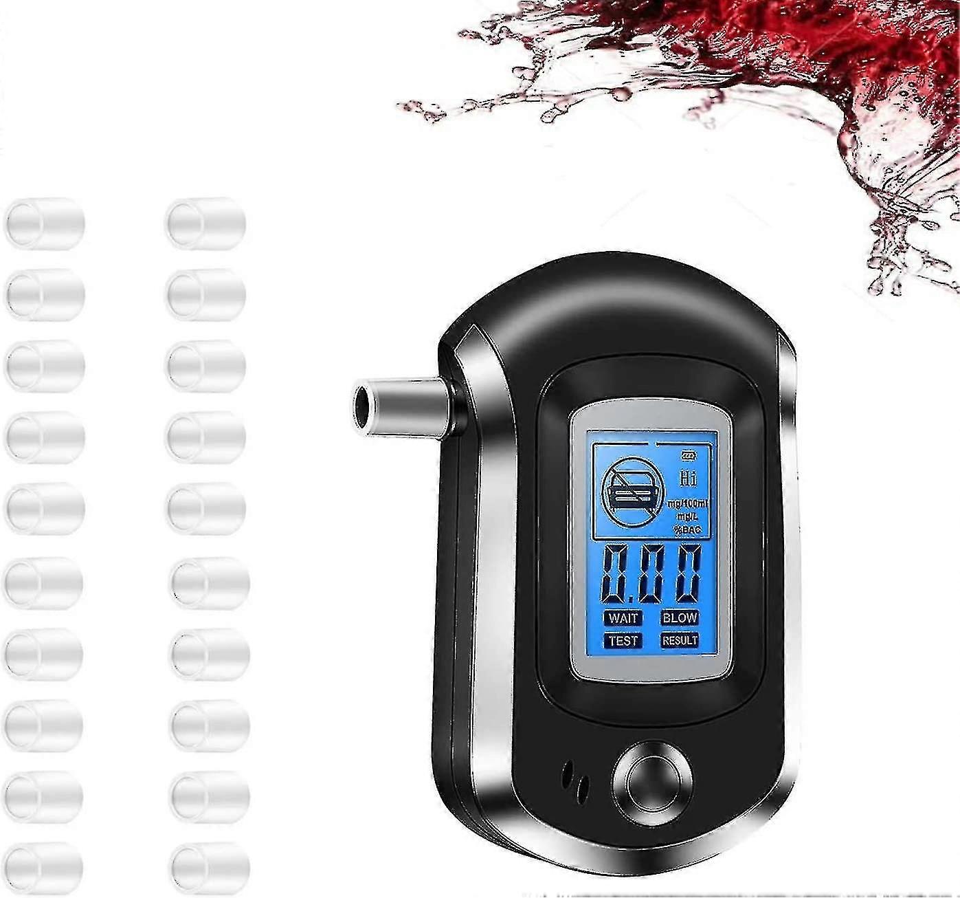 Alkomat alkoholowy z cyfrowym wyświetlaczem LCD o wysokiej dokładności i szybkim wykrywaniu (20 ustników, w tym