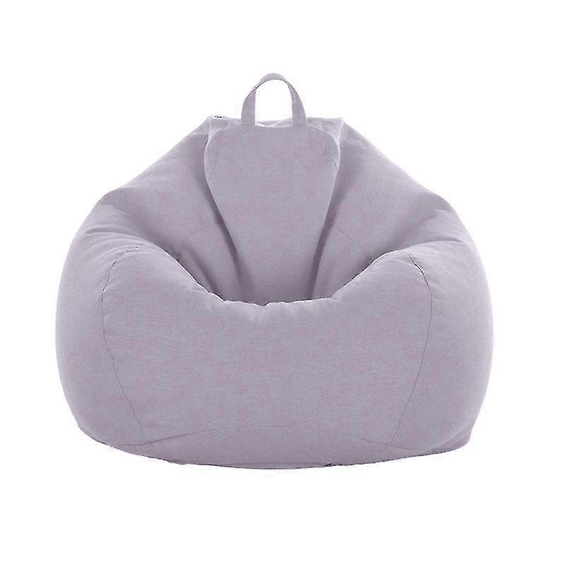 No Filling Bean Bag Washable Lazy Sofa Cloth Beanbag Chair Cover-5sizes-white Grey