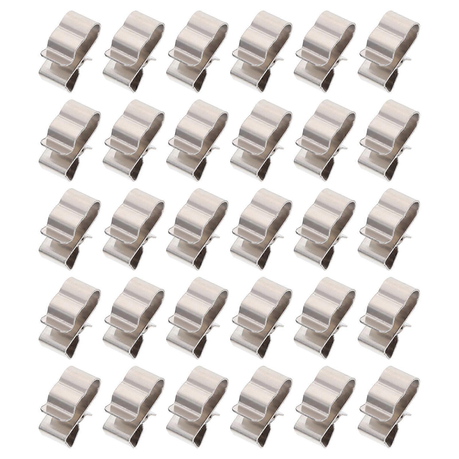 1 Set 30pcs Stainless Steel Solar Panel Cable Clips Trailer Wire Clips (Silver)