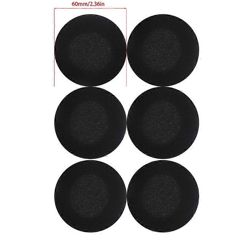 6pcs Replacement Soft Sponge Ear Pads Covers For Headphone Headset 60mm