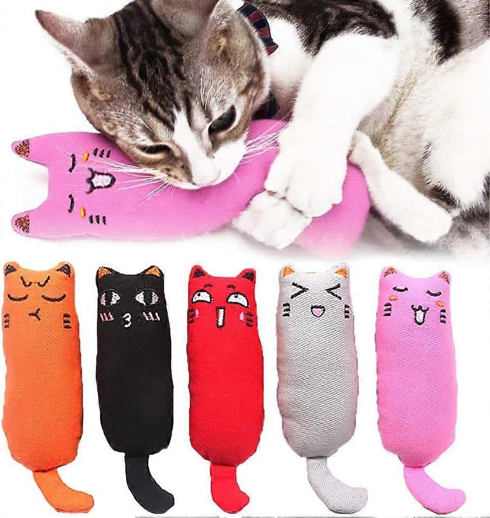 5Pcs Catnip Toy, Cat Chew Toy Bite Resistant Catnip Toys for Cat, Catnip Filled Cartoon