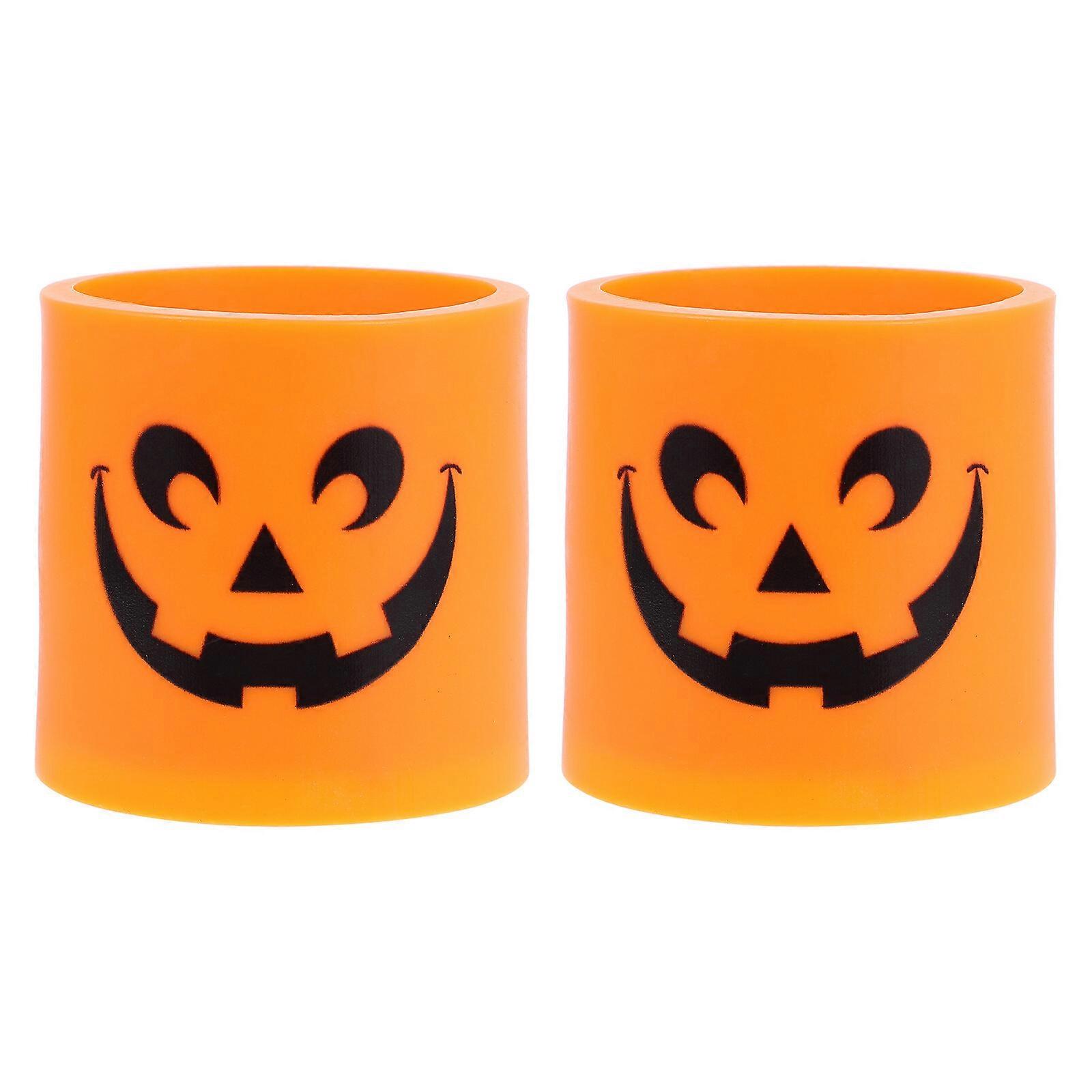 2pcs Creative Halloween Lights Pumpkin Lights Big Face Lights without Battery