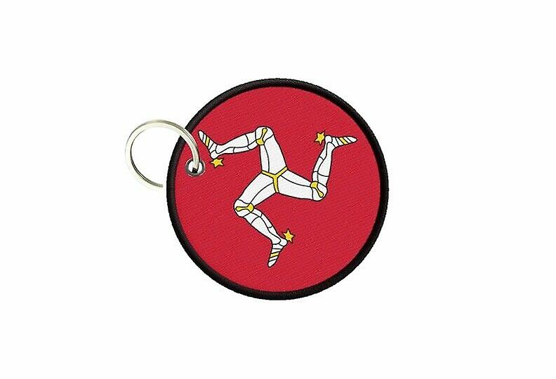 Keychain keys flag ile de man printed round round round