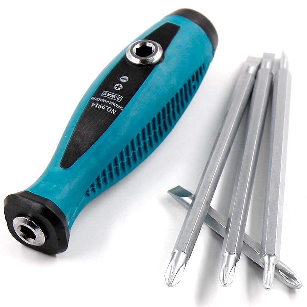 5Pcs Double Head Slotted Cross Detachable Handle Magnetic Screwdriver Hand Tool