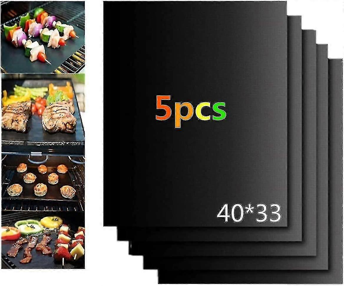 Bbq Grill Mat, 100% Reusable Non-stick, 40 * 33cm, 5 Pack