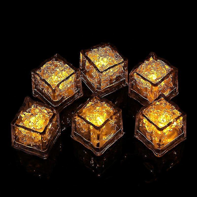 Light Up Ice Cubes, 12 Pack Multi Color Led Ice Cubes, Reusable Glowing Flashing Ice Cube Compatible With Club Bar Party