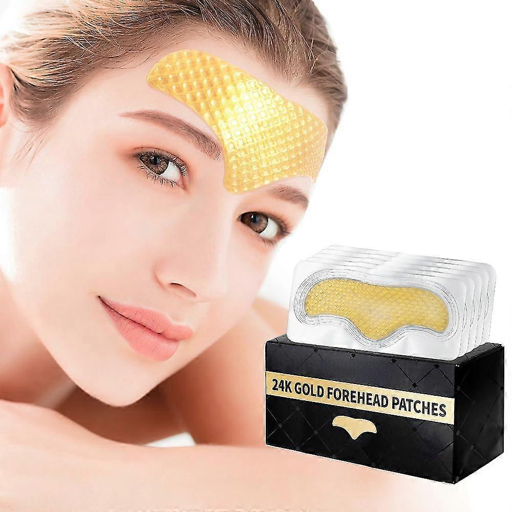 Patchs frontaux en or 24 carats, patch anti-rides pour le front en or 24 carats, masque de lignes de front de collagène coussinets de rides du lion du front patchs lisses T-Zone