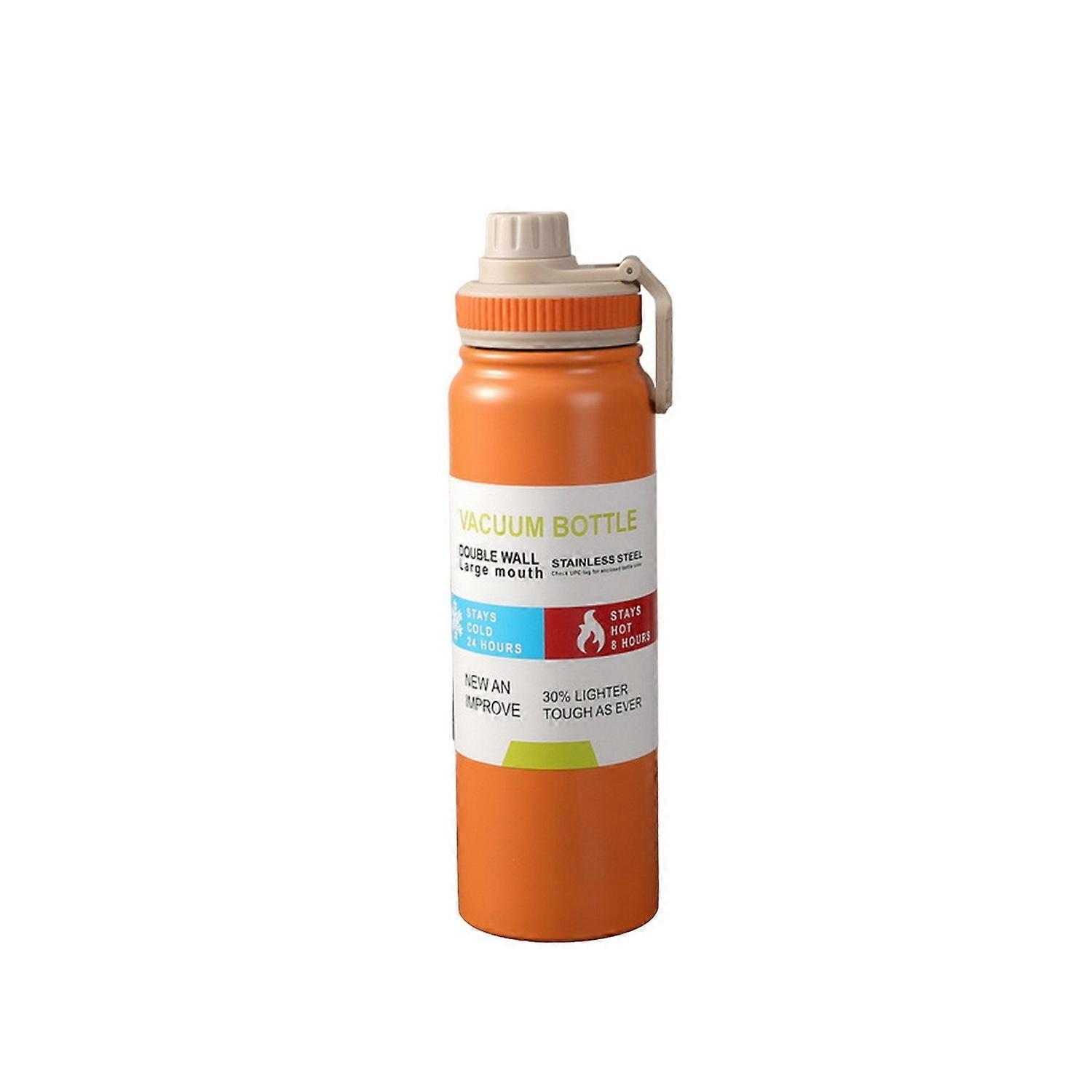 600/800ML Stainless Steel Insulated Water Bottle Secure Lid Large Capacity Portable Travel Gym