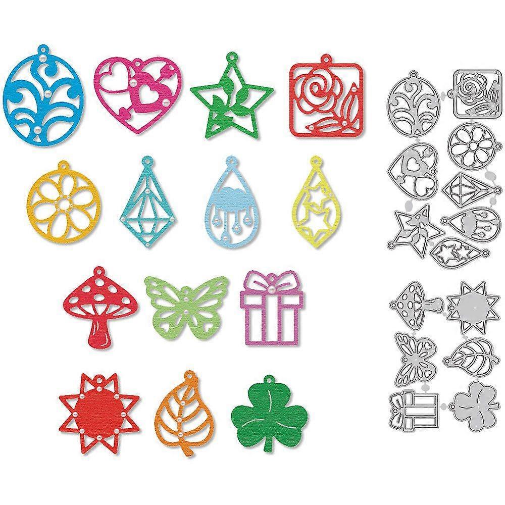 Carbon Steel Cutting Dies Stencils for DIY Scrapbooking Photo Album Decorative Embossing Paper Card Mixed Shapes 87~90x118~156x0.8mm 2pcs/set