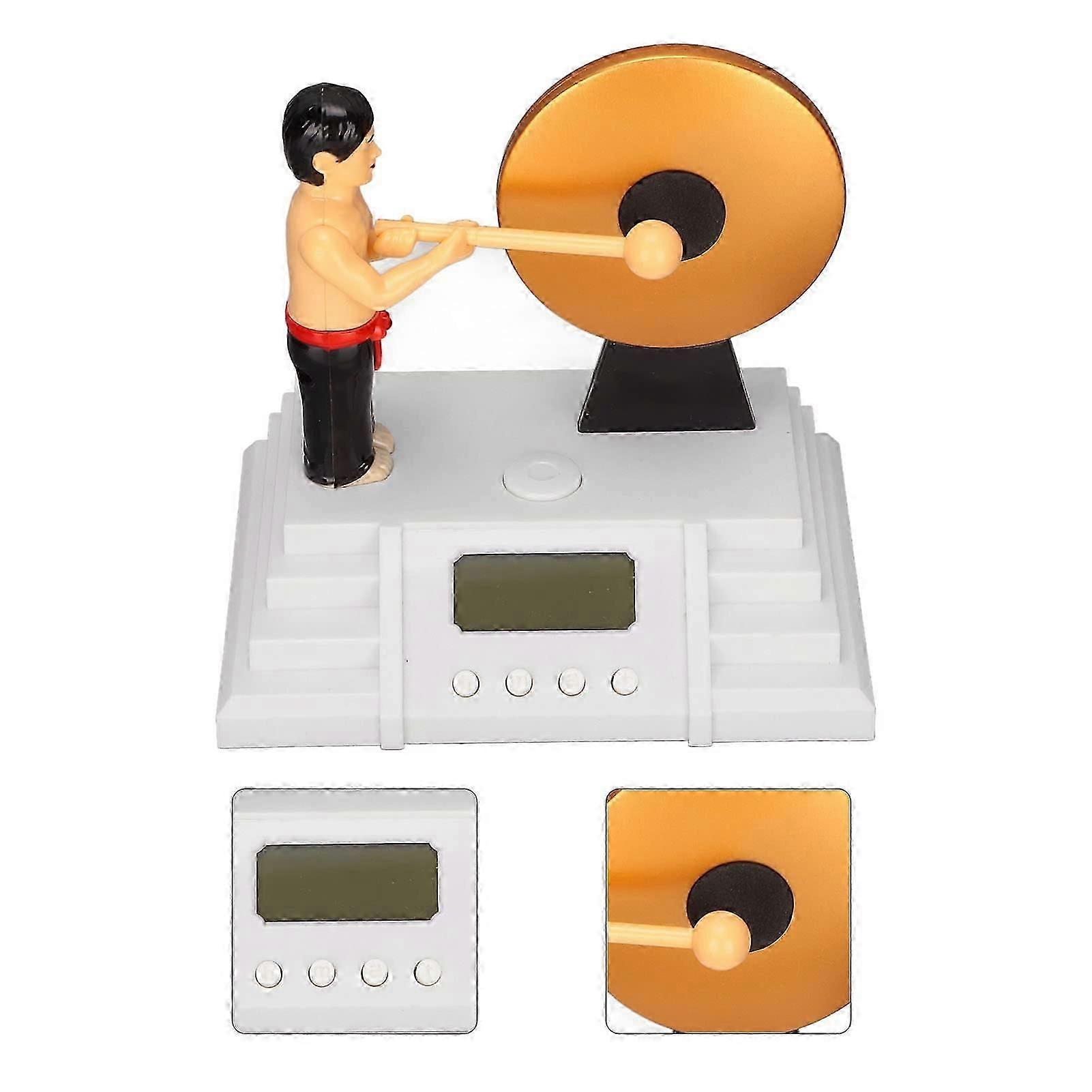 Digital alarm clock, funny cute alarm clock for deep sleepers, desk clock, table clock with gongs, tricky alarm clock with backlight for kids gift