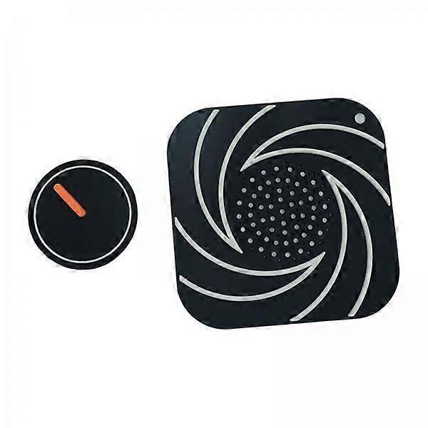 2xSewer Deodorant Floor Drain Pad Flexible Drain Plug for Laundry Kitchen Dorm Black