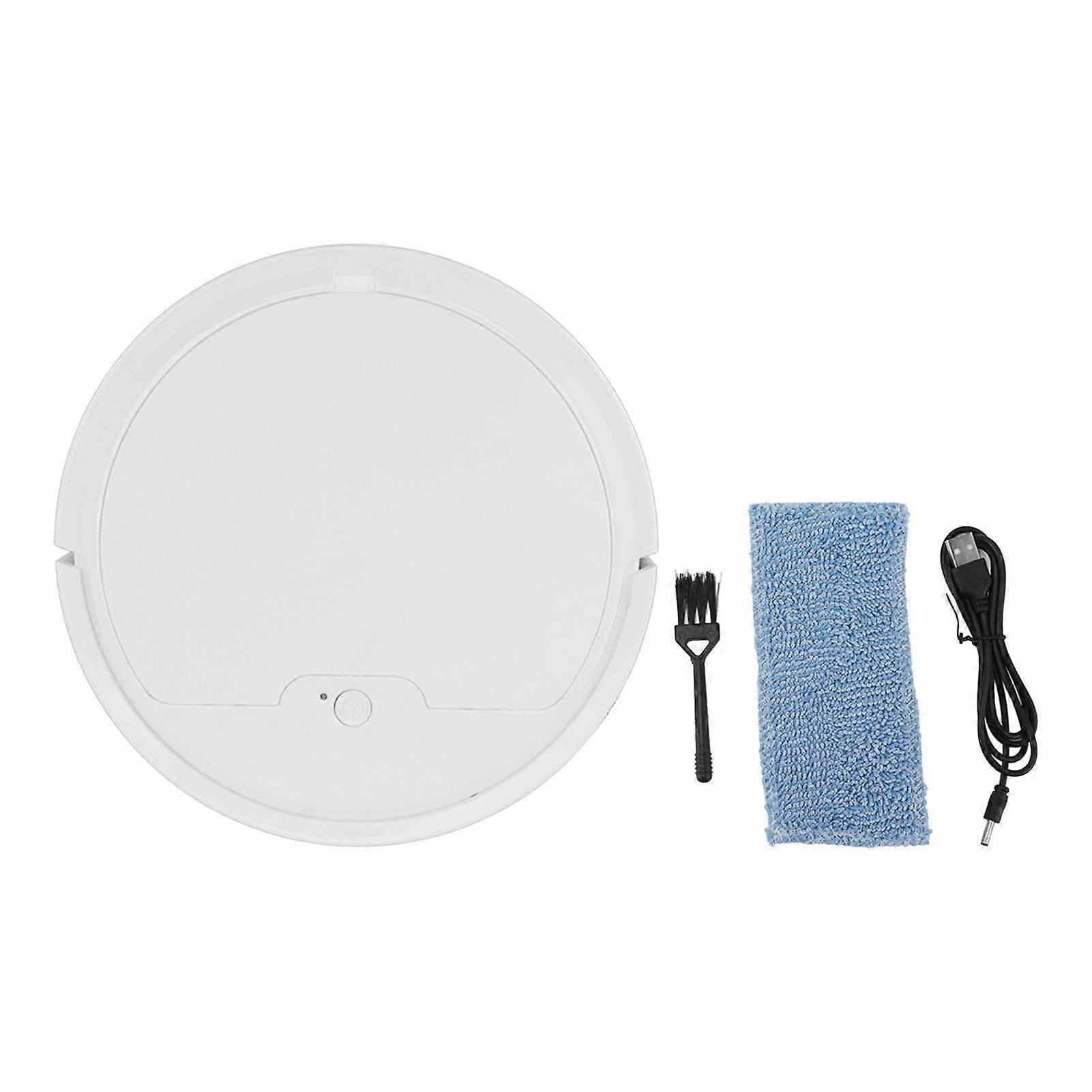 3 In 1 Robot Vacuum Cleaner USB Charging 1800Pa Suction Timing Function Smart Automatic Mop Sweeper with 400ML Dust Box White