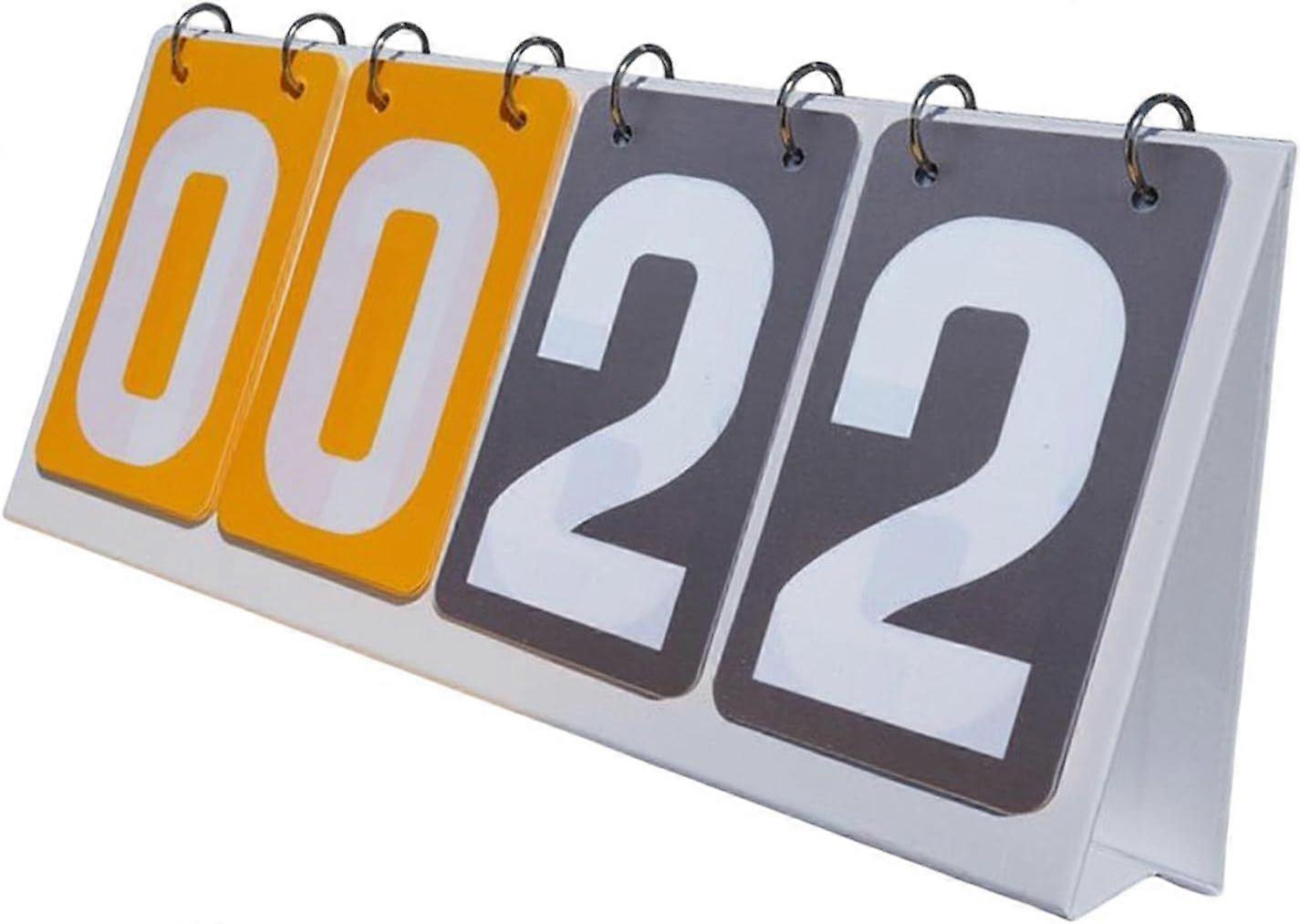 4 Digits Flip Score Board Portable Sports Scorekeeper Tabletop Scoreboard for Basketball Tennis Ball Games Billiards Games