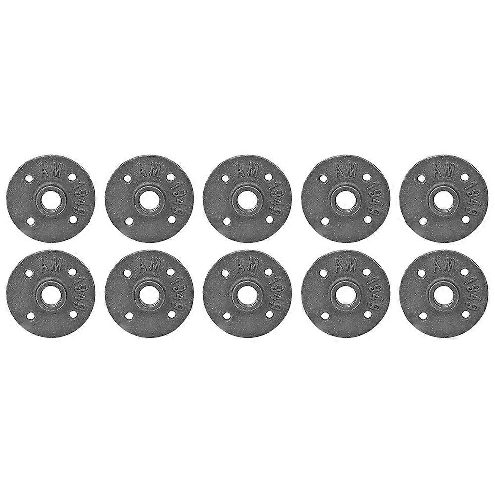 10PCS DN15 4-Fori Flangia A Parete Ghisa Filettata Flangia Base Raccordi Strumento Hardware
