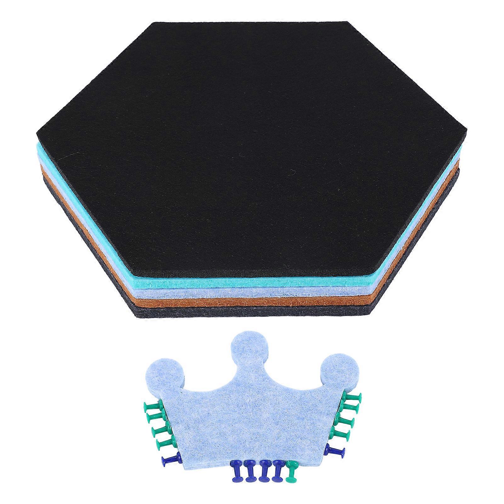 5Pcs Hexagonal Felt Board Assorted Colors Polyester Fiber Self Adhesive Hexagonal Bulletin Board for Home School Office