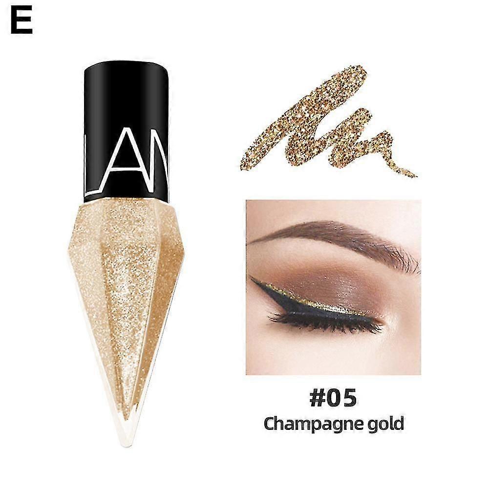 Eye Shadow Pearlescent Diamond Eye Shadow Liquid 5-color Sequins Makeup Smooth Mini Fine Brush Eyeliner Shine And Head