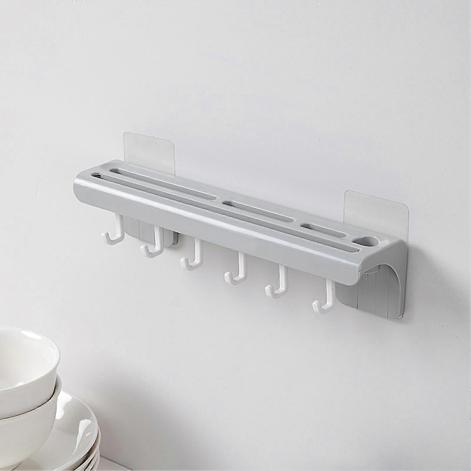 Kitchen Knife Holder with Removable Hooks Spoon Shovel Fork Storage Rack Multifunctional Wall Mounted Organizer for Home