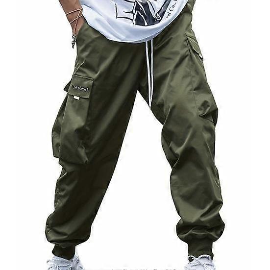 Multi Pockets Elastic Waist Drawstring Loose Ankle-banded Soft Breathable Deep Crotch Hip Hop Streetwear