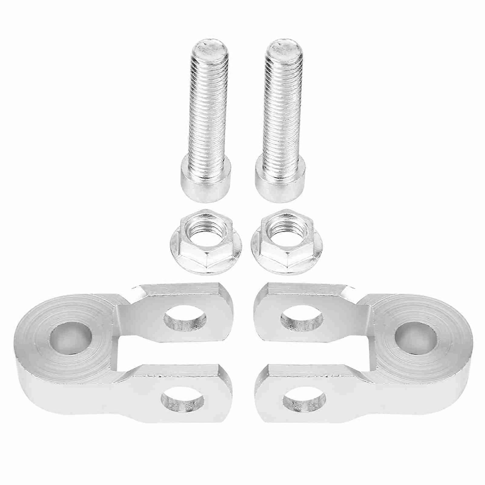 Motorcycle rear shock extension 2pcs silver with screws