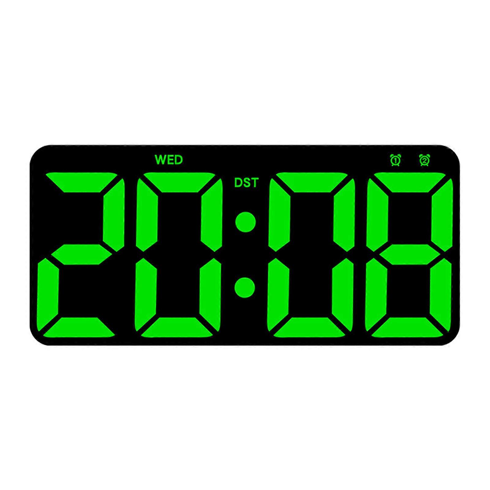 Digital Wall Clock With Large LED Display, Countdown Timer, Calendar, Thermometer, Adjustable Brightness