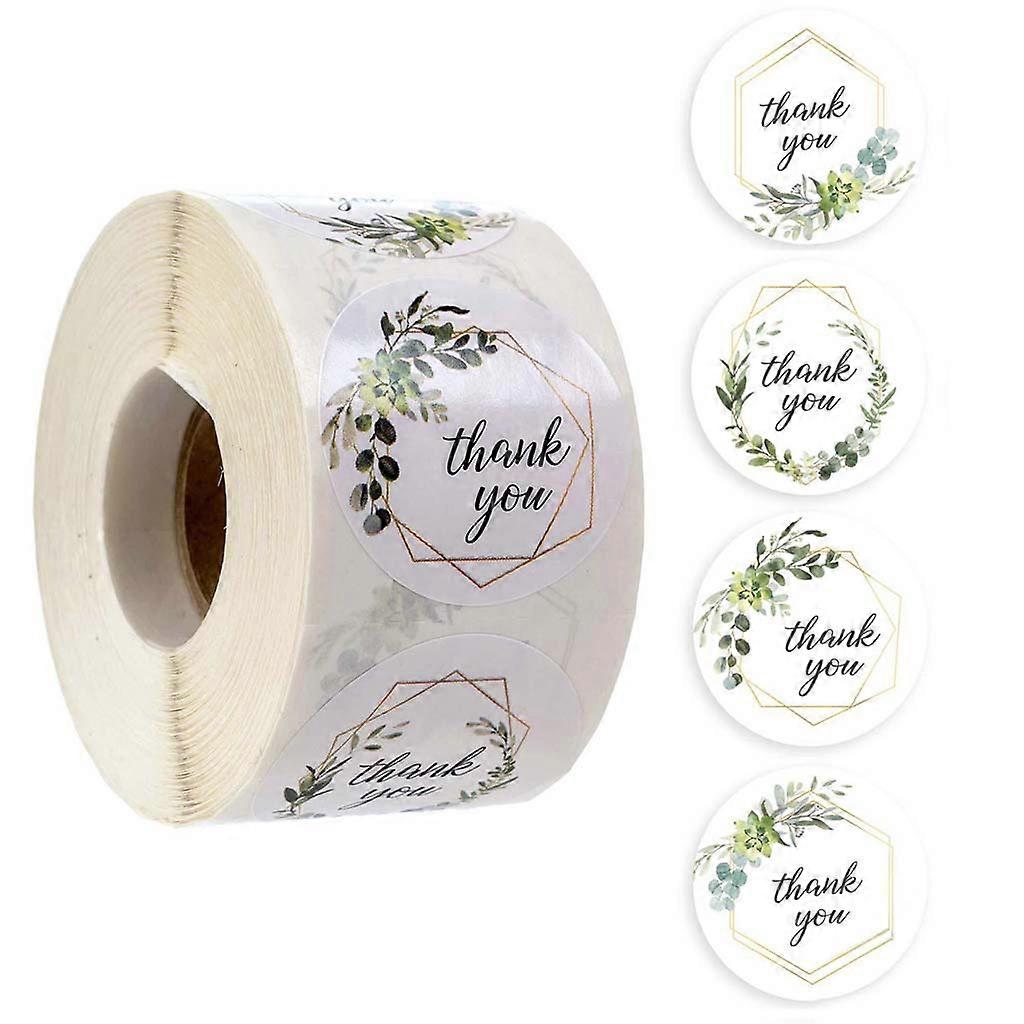 Thank You Stickers 500pcs/roll Small Business for Express Blessing Give Back Thanks for Company Office Bakery Candy Dess Multi-Colored