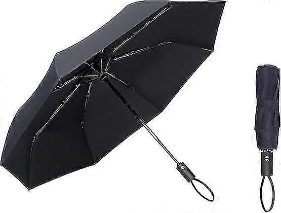 Compact Travel Folding Umbrella, Portable Umbrella with Handle and Automatic Open/Close Function - Unisex Umbrella