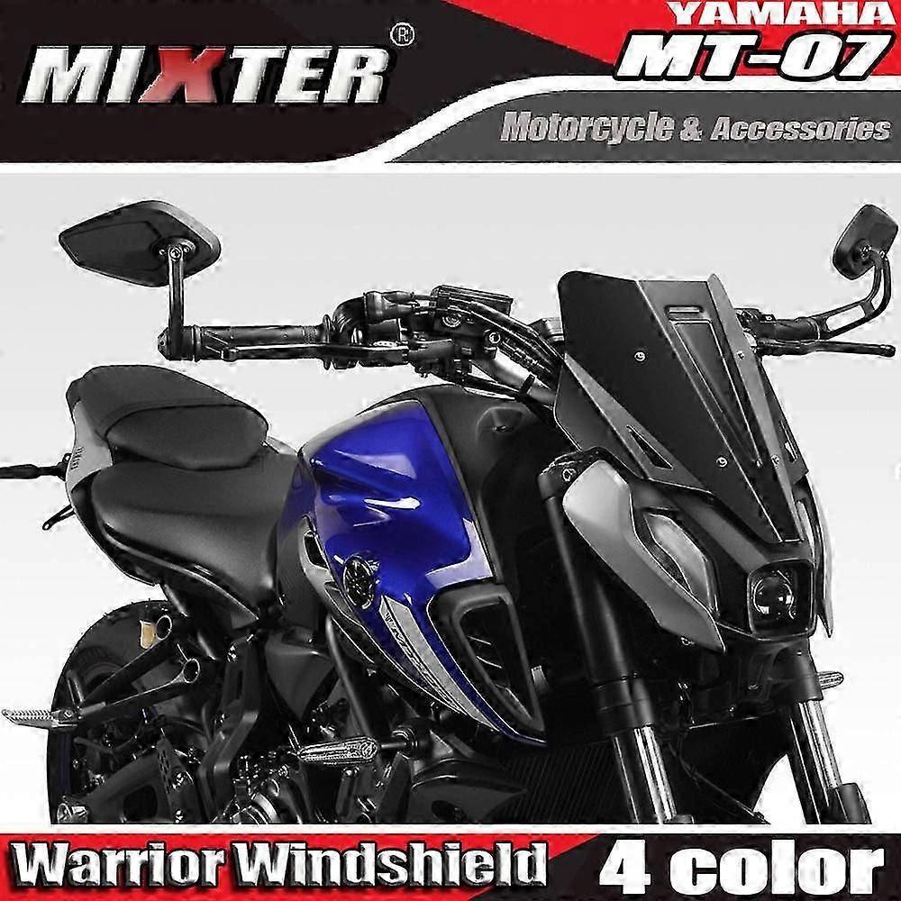 Motorcycle Accessories Aluminum Touring Sports Warrior Windshield Windscreen Kit Deflector For Yamaha Mt-07 Mt07 2021 2022 Mt 07