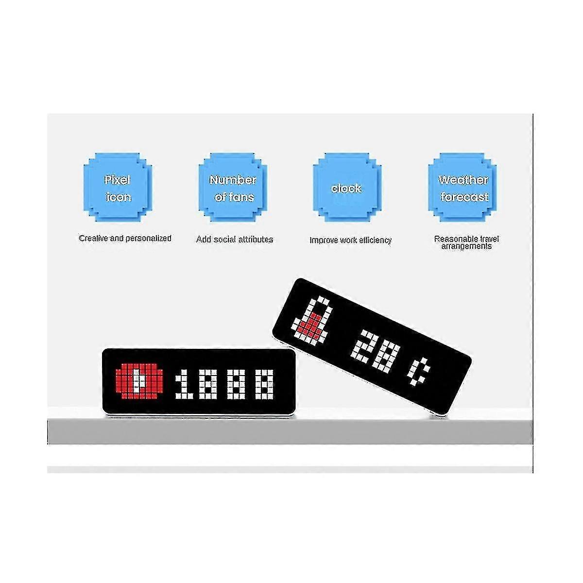 Tc001 Smart Pixel Clock Digital Alarm Clock Social Media Counting Led Counting Display