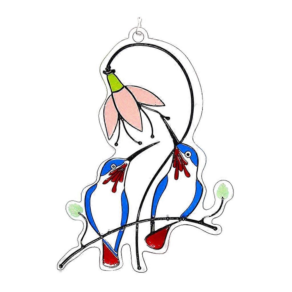 Moniväriset lasimaalaukset Birds -ikkunaripustukset, lasimaalausikkunapaneeli,