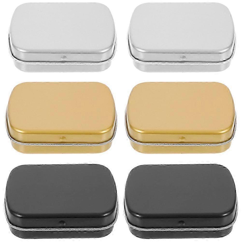 6Pcs Rectangular Candy Case Iron Sample Boxes Small Objects Organizer Small Storage Box