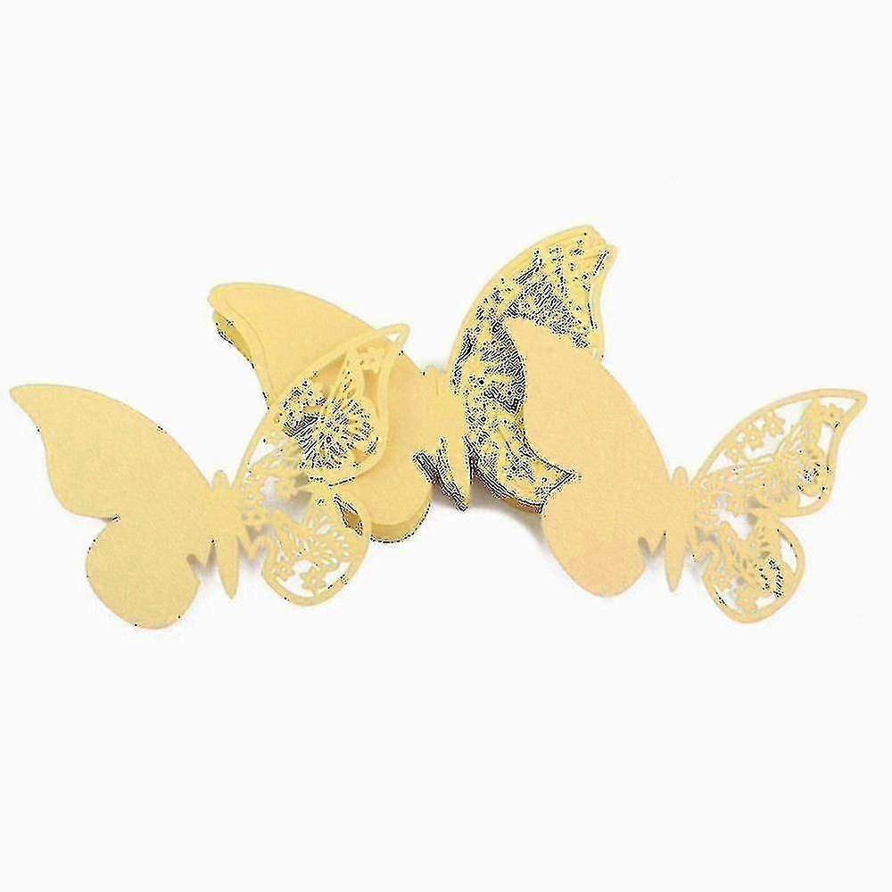 50pcs Butterfly Precise Cut Wine Glass Paper Name Place Card High Quality