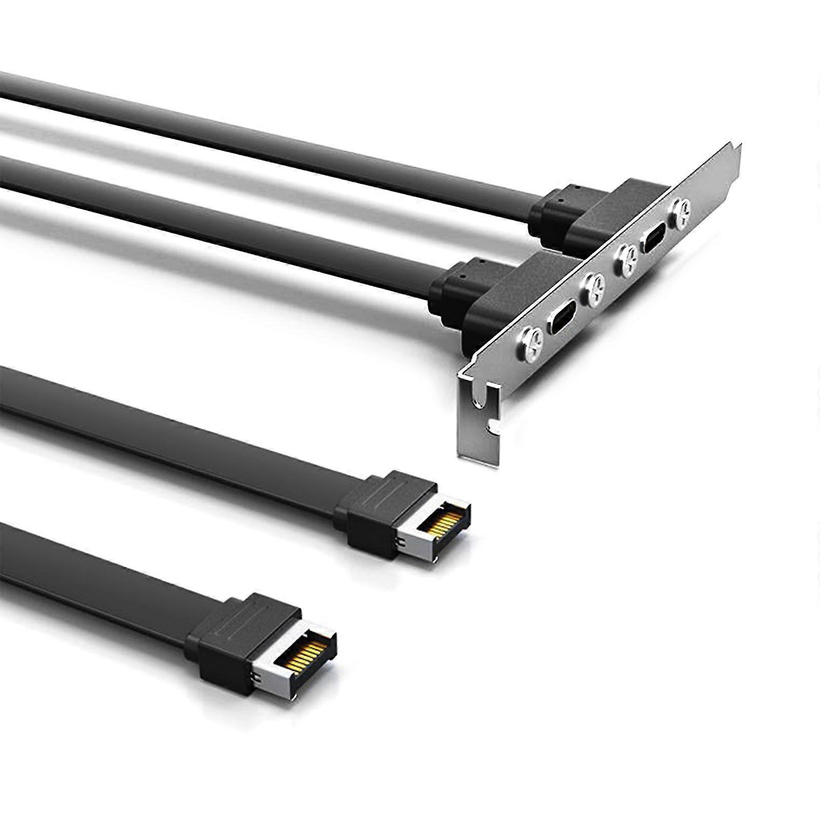 USB 3.1 Front Panel Header Type C Extension Cable with Panel Mount Screw 10Gbps Type Male to USB C Female Adapter