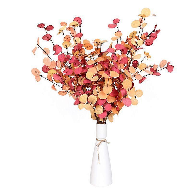 6 db mesterséges eukaliptusz szárak őszi dekorációk őszi eukaliptusz levelekkel Őszi díszek irodai és otthoni műnövényekhez virágos arr