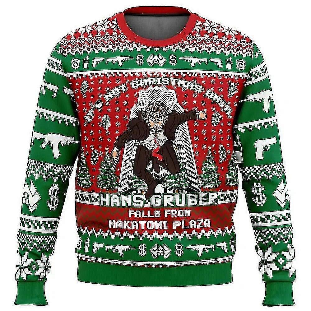 Hans Gruber Güz Nakatomi Plaza Zor Çirkin Noel Kazak Hediye Noel Baba Kazak Erkekler 3d Swe X.d, hw