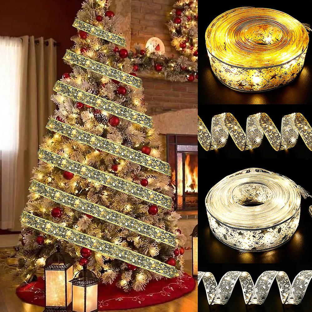 Christmas Decoration Double Layer Led Ribbon Garland Lights Christmas Tree